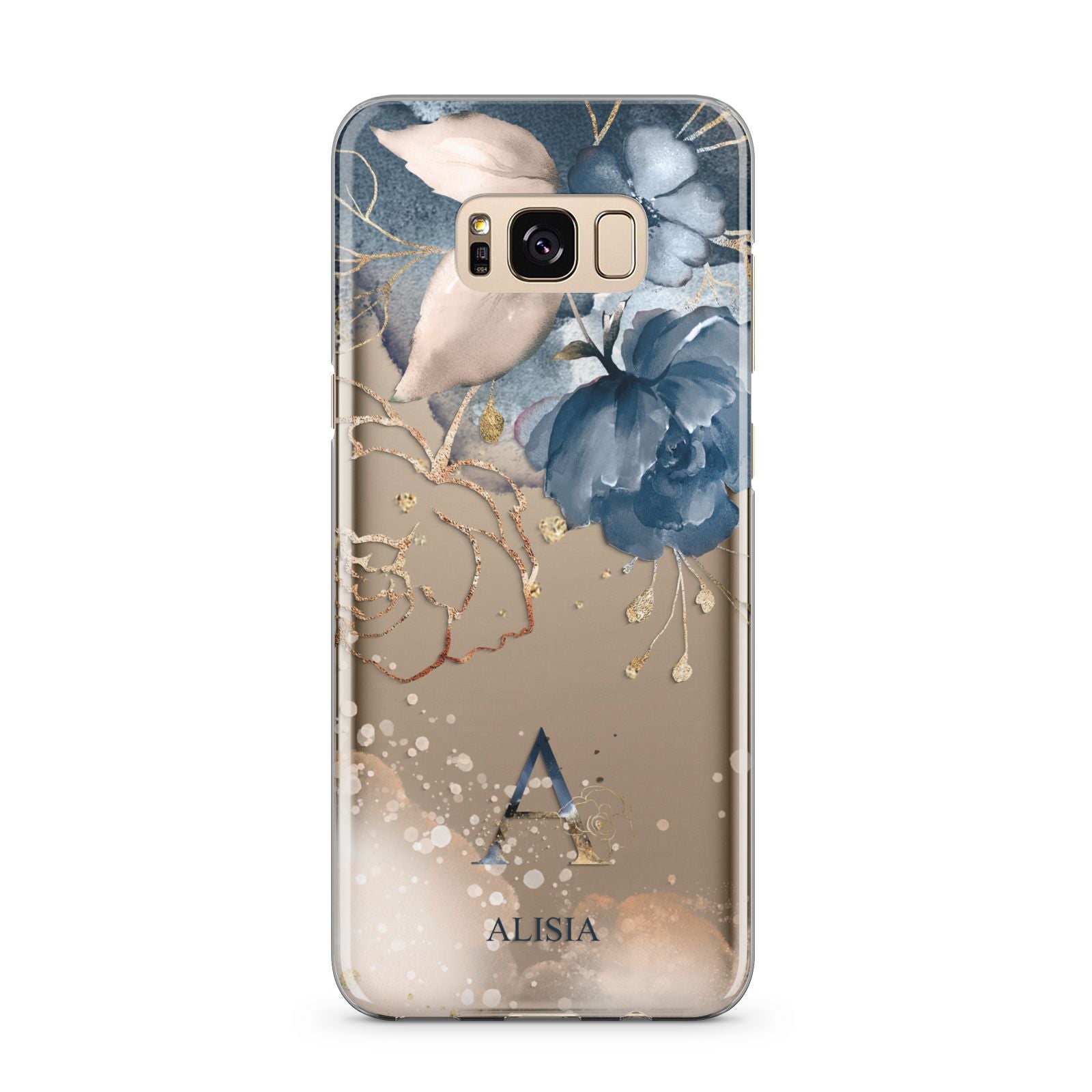 Monogrammed Watercolour Flower Elements Samsung Galaxy S8 Plus Case