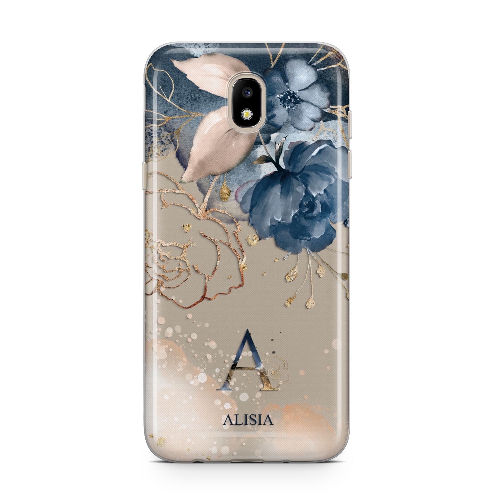 Monogrammed Watercolour Flower Elements Samsung J5 2017 Case