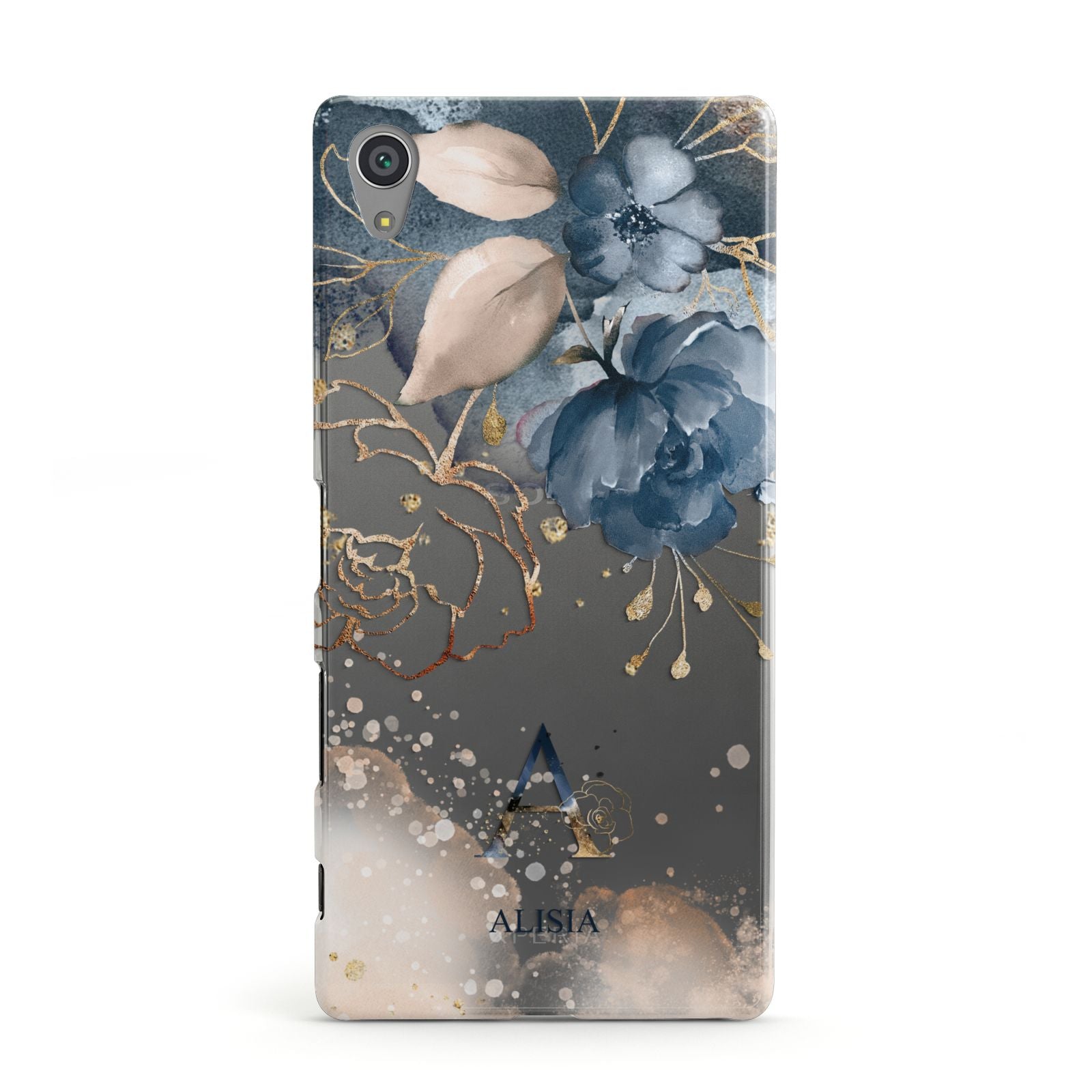 Monogrammed Watercolour Flower Elements Sony Xperia Case