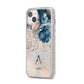 Monogrammed Watercolour Flower Elements iPhone 14 Plus Glitter Tough Case Starlight Angled Image