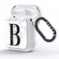 Monogrammed White Marble AirPods Clear Case Side Image