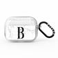 Monogrammed White Marble AirPods Pro Glitter Case