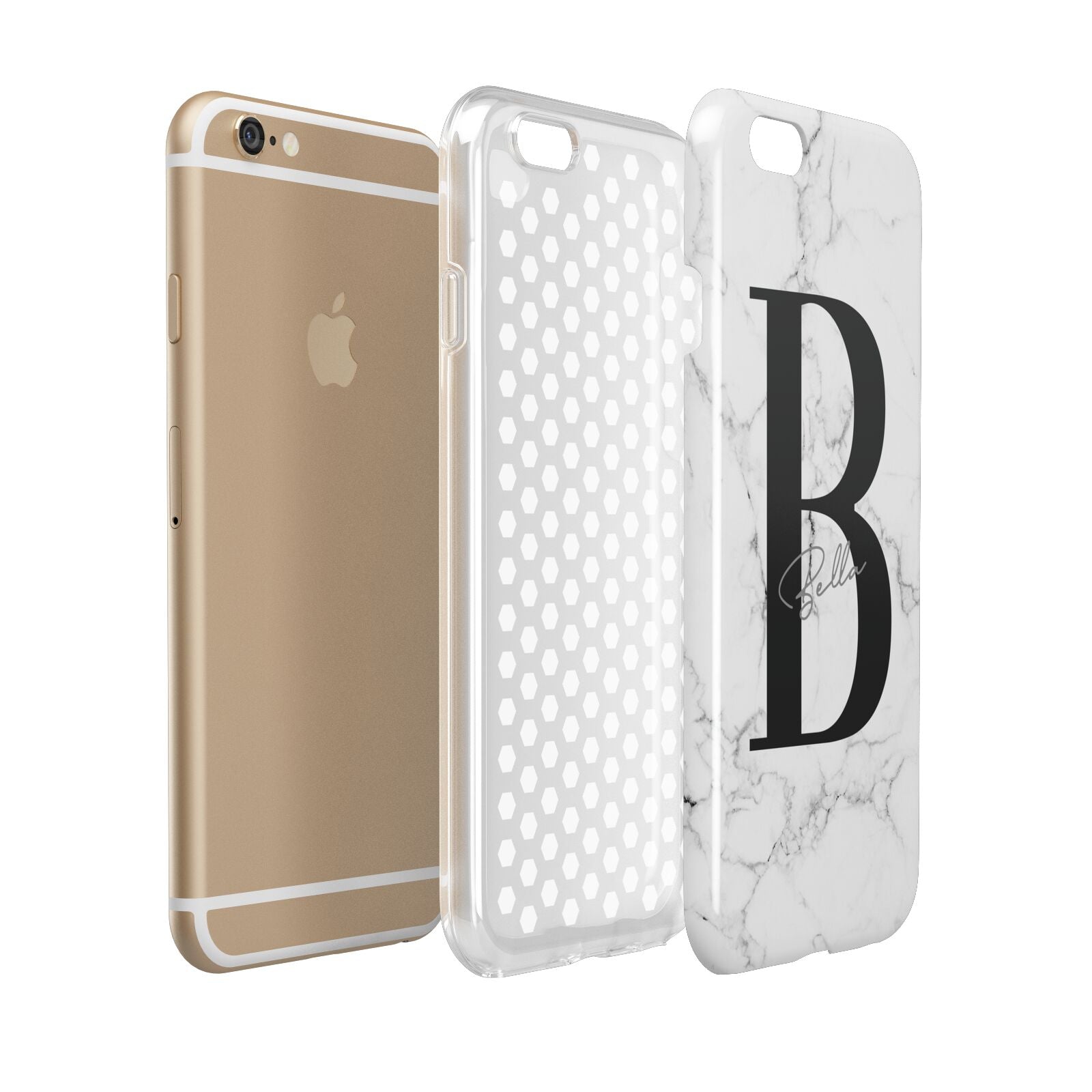 Monogrammed White Marble Apple iPhone 6 3D Tough Case Expanded view