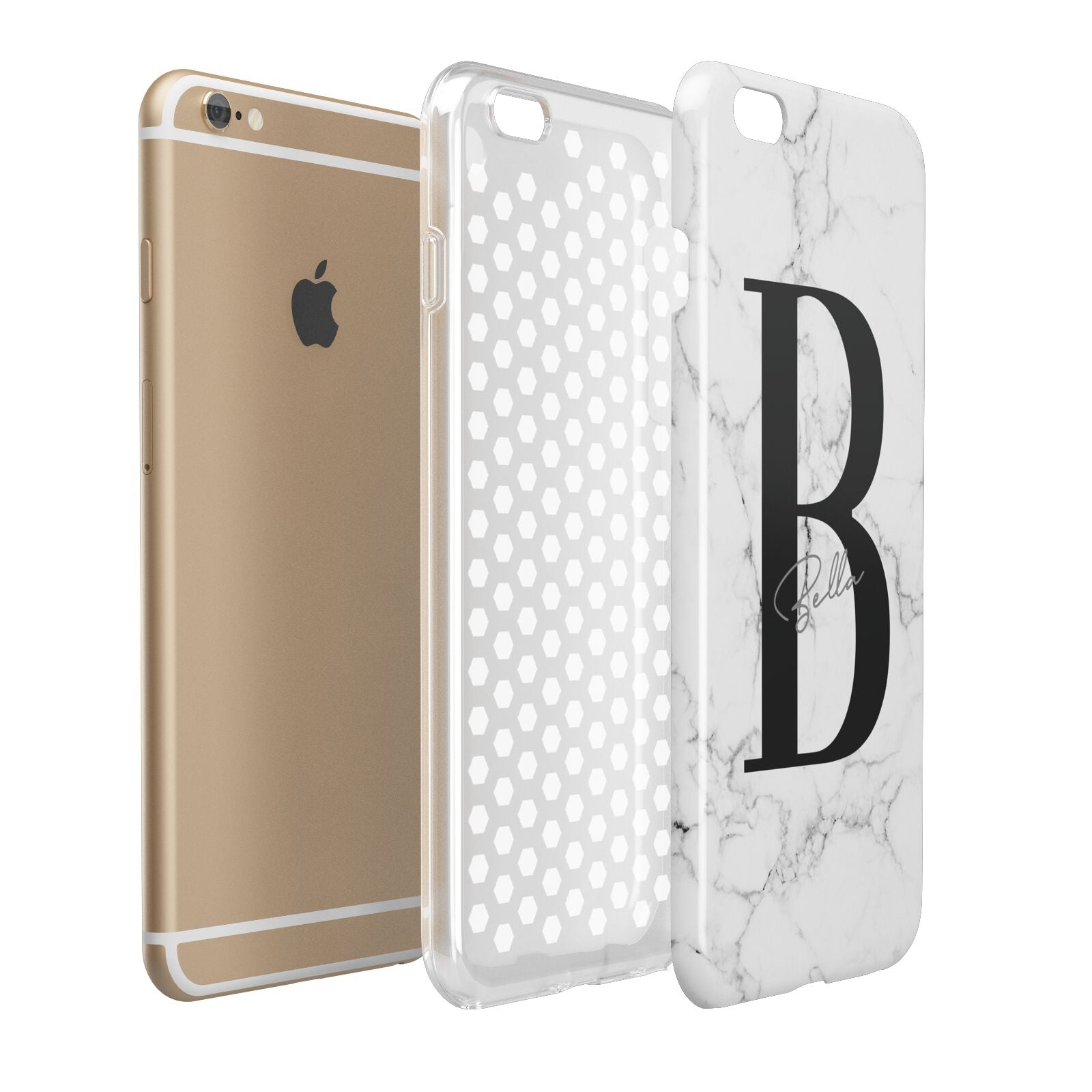 Monogrammed White Marble Apple iPhone 6 Plus 3D Tough Case Expand Detail Image