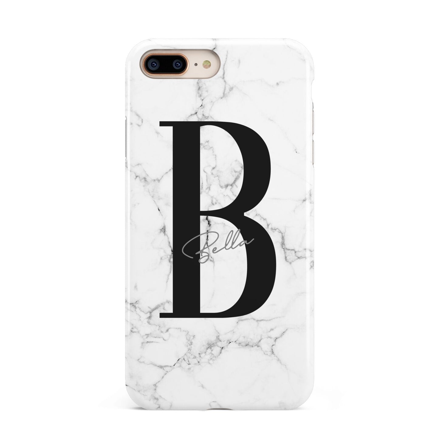 Monogrammed White Marble Apple iPhone 7 8 Plus 3D Tough Case