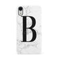 Monogrammed White Marble Apple iPhone XR White 3D Snap Case
