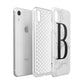 Monogrammed White Marble Apple iPhone XR White 3D Tough Case Expanded view