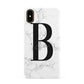 Monogrammed White Marble Apple iPhone XS 3D Snap Case
