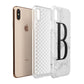 Monogrammed White Marble Apple iPhone Xs Max 3D Tough Case Expanded View