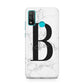 Monogrammed White Marble Huawei P Smart 2020