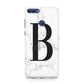 Monogrammed White Marble Huawei P Smart Case