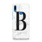 Monogrammed White Marble Huawei P Smart Z