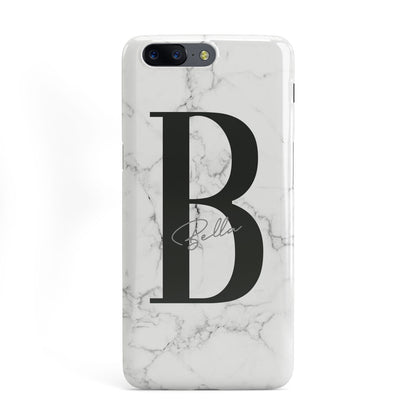 Monogrammed White Marble OnePlus Case
