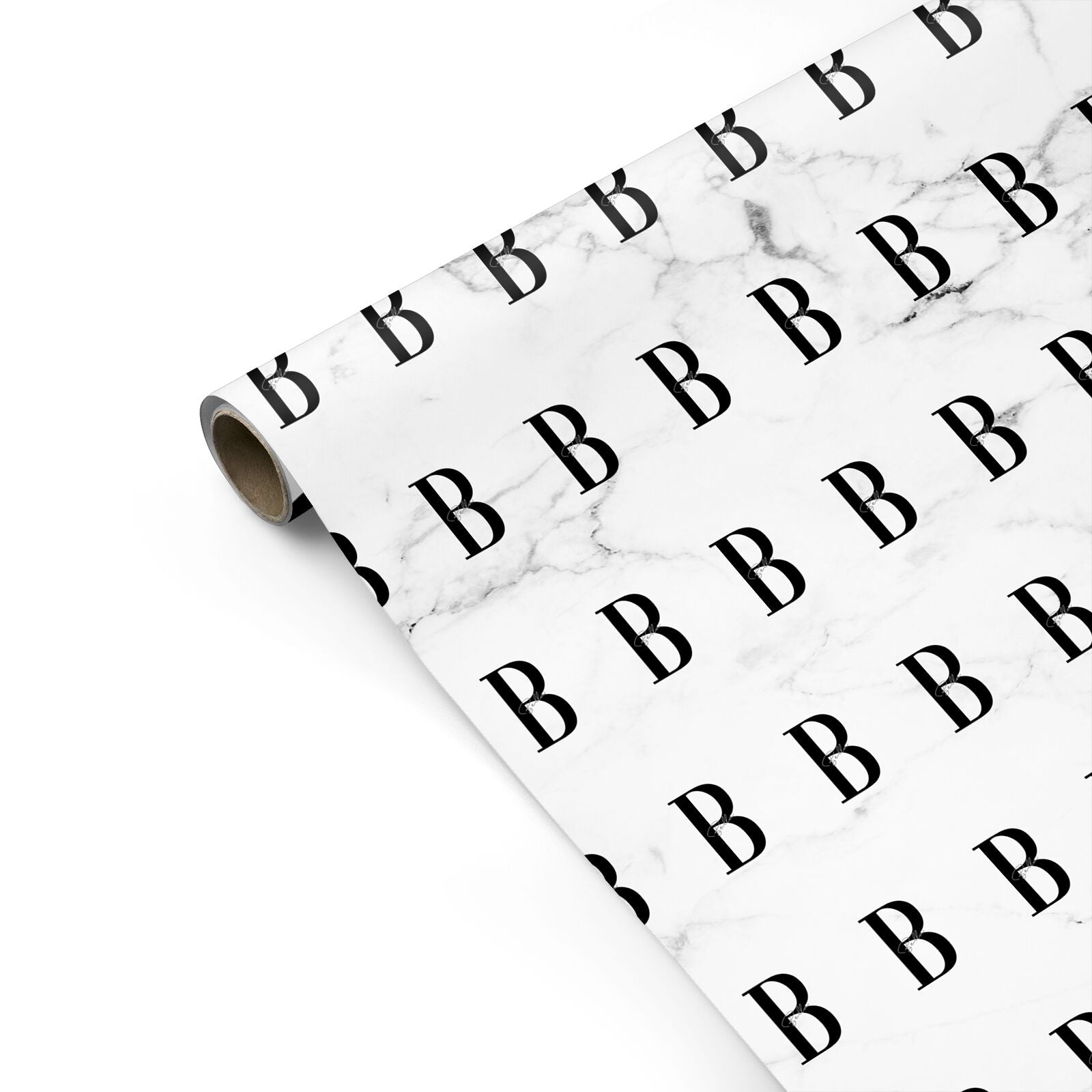 Monogrammed White Marble Personalised Gift Wrap