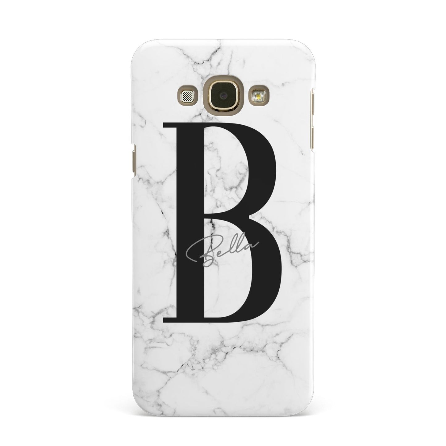 Monogrammed White Marble Samsung Galaxy A8 Case