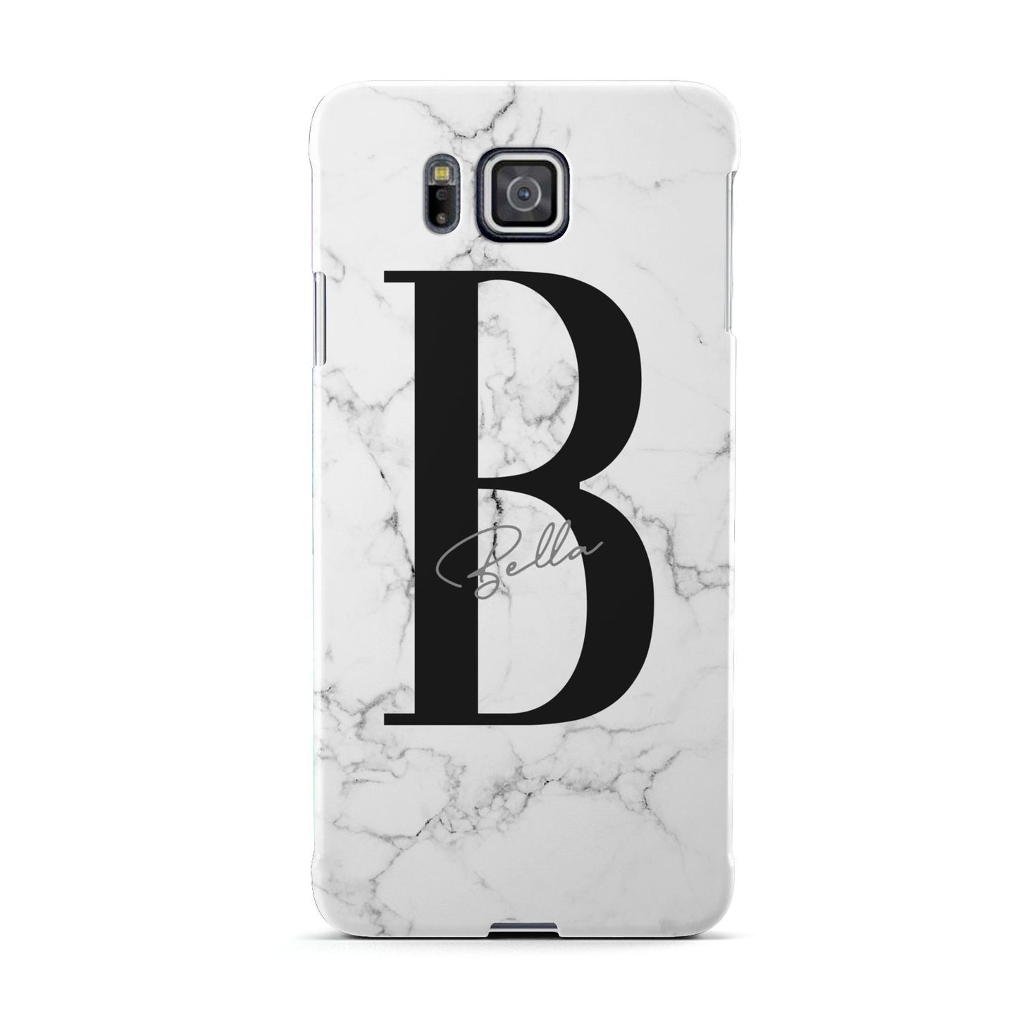 Monogrammed White Marble Samsung Galaxy Alpha Case
