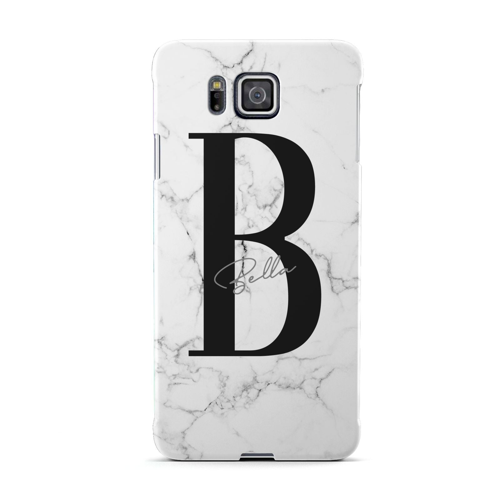 Monogrammed White Marble Samsung Galaxy Alpha Case