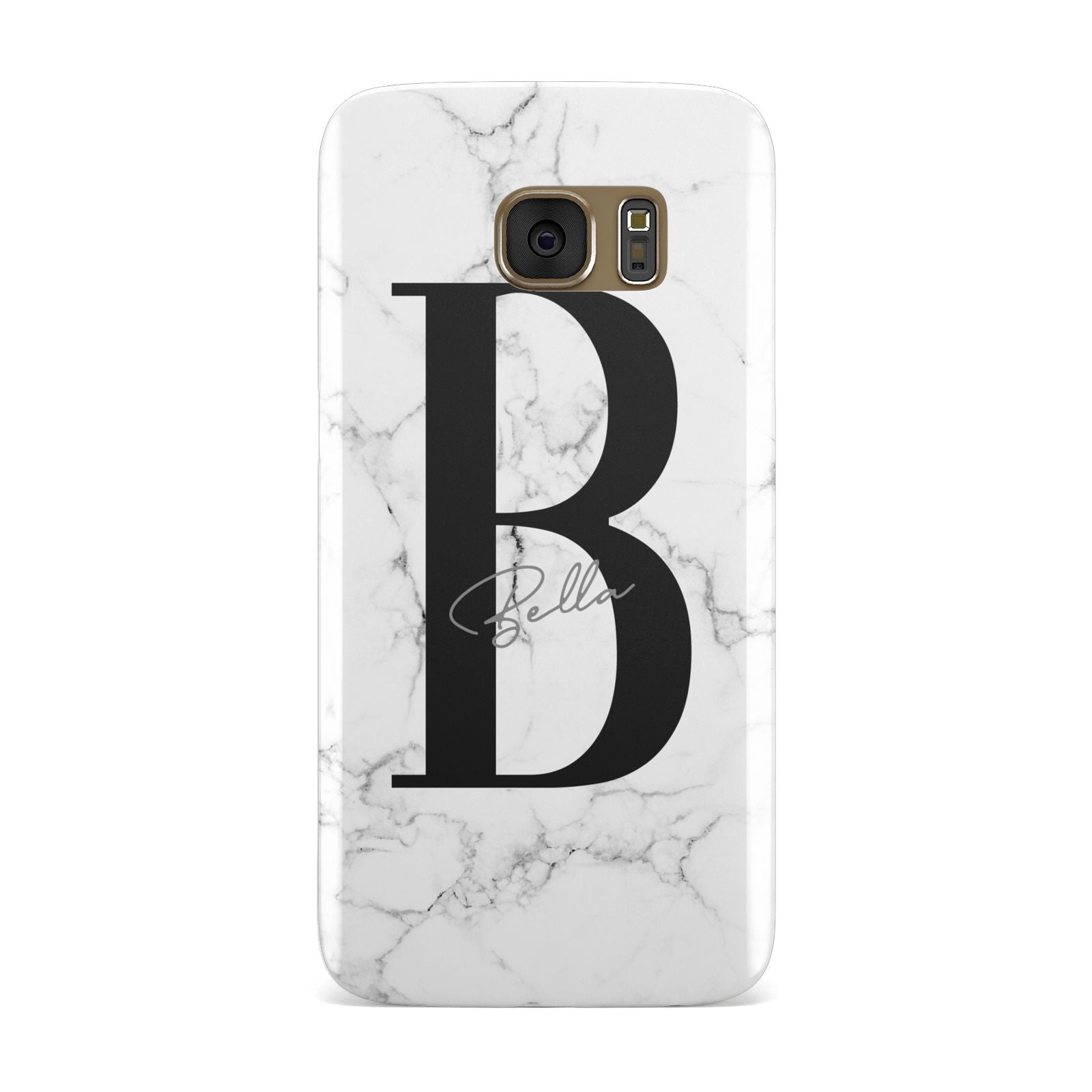 Monogrammed White Marble Samsung Galaxy Case