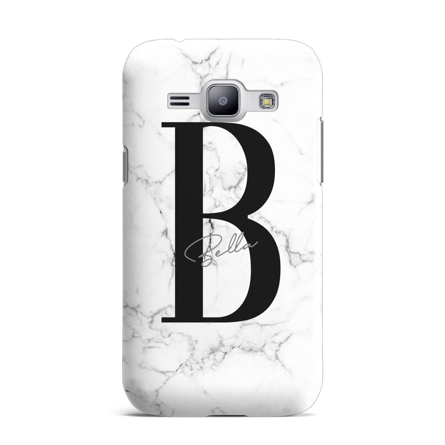 Monogrammed White Marble Samsung Galaxy J1 2015 Case
