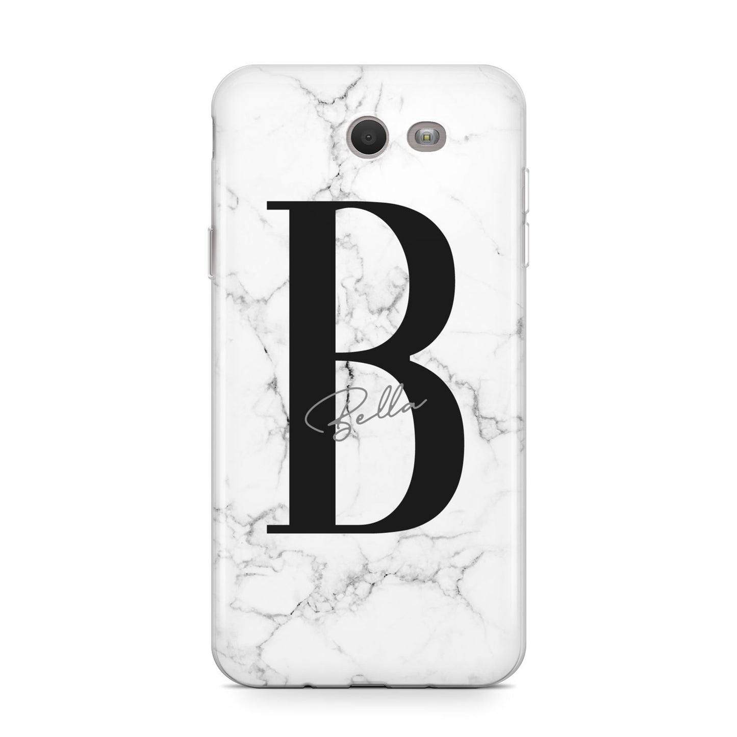 Monogrammed White Marble Samsung Galaxy J7 2017 Case