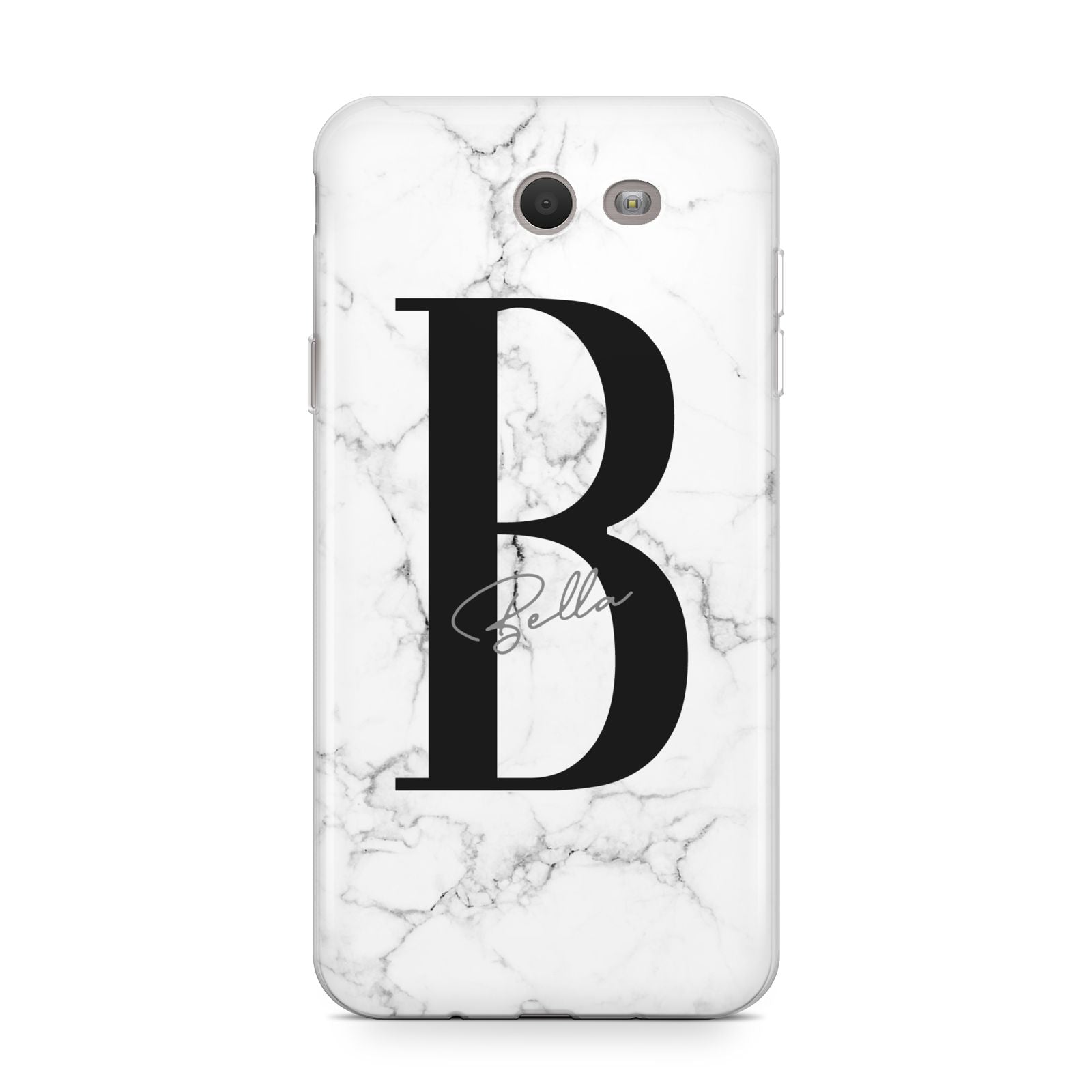 Monogrammed White Marble Samsung Galaxy J7 2017 Case