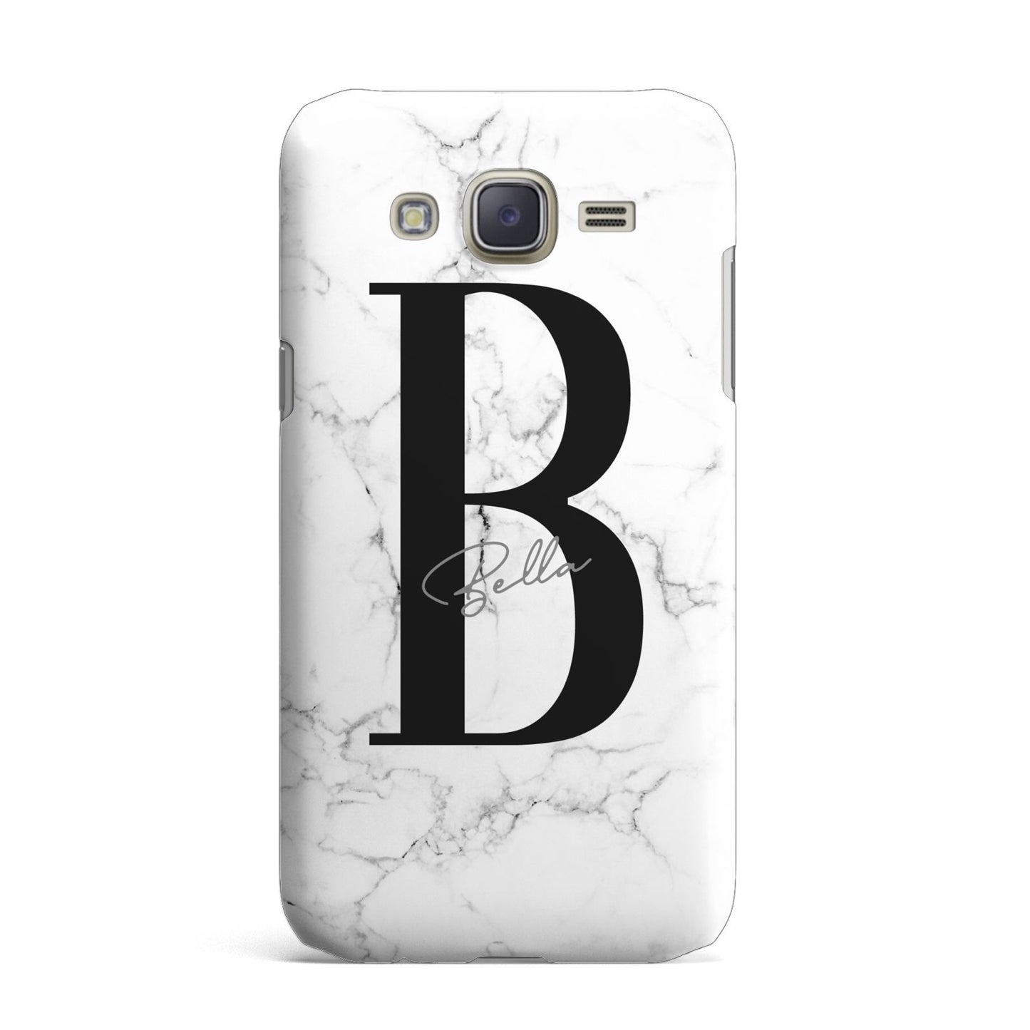 Monogrammed White Marble Samsung Galaxy J7 Case