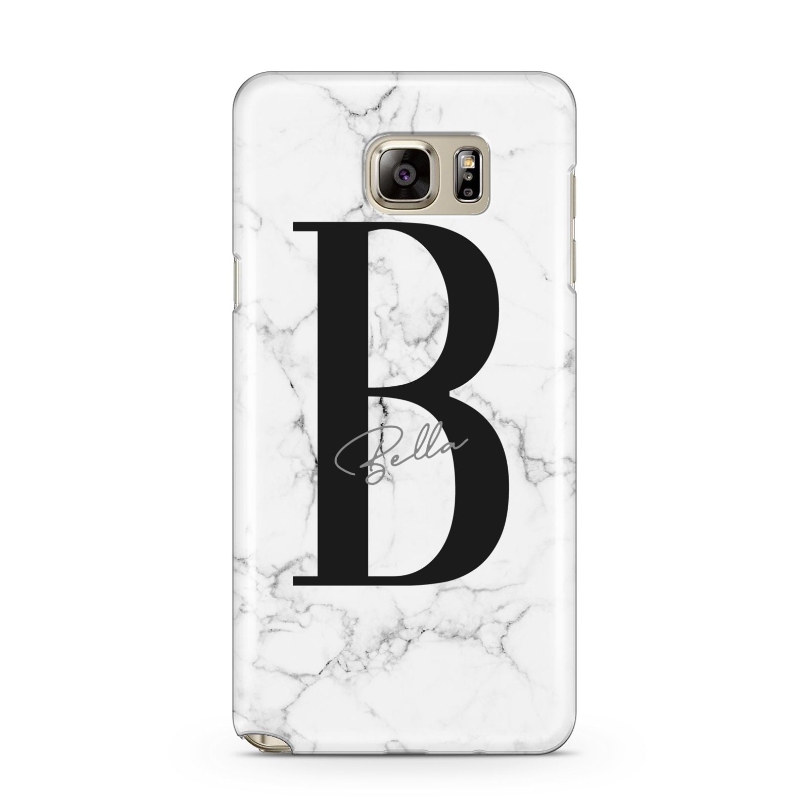 Monogrammed White Marble Samsung Galaxy Note 5 Case