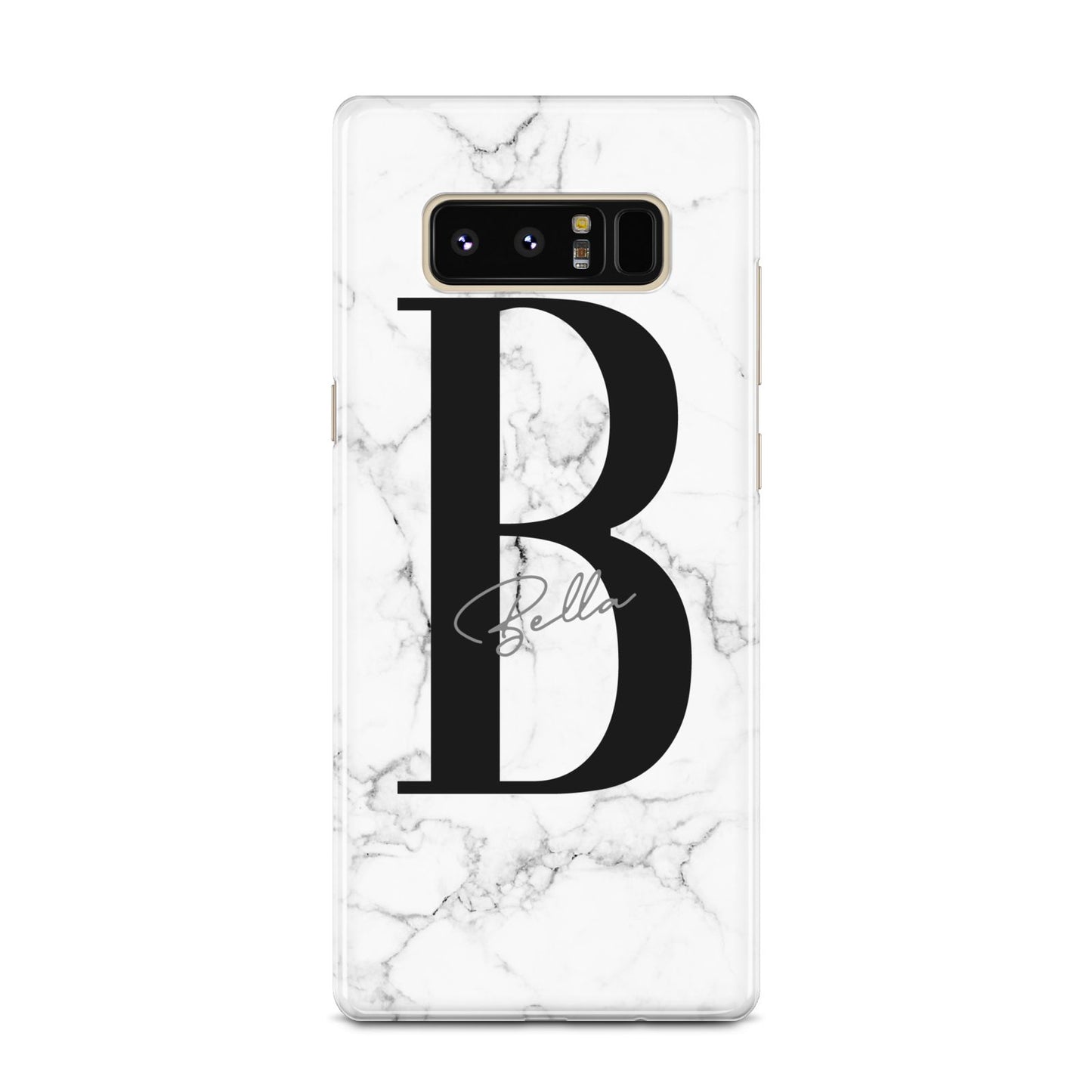 Monogrammed White Marble Samsung Galaxy Note 8 Case