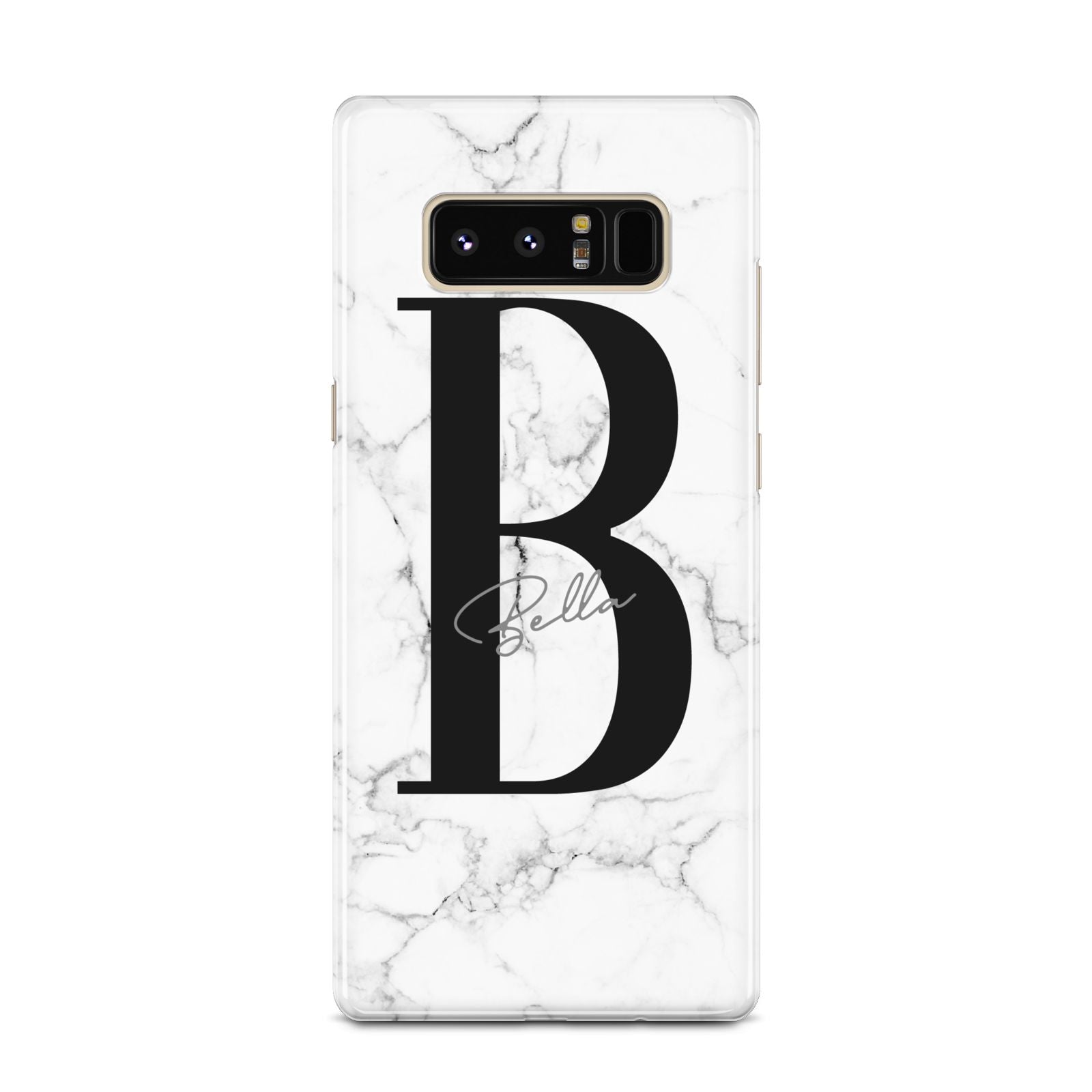 Monogrammed White Marble Samsung Galaxy Note 8 Case