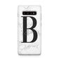 Monogrammed White Marble Samsung Galaxy S10 Plus Case