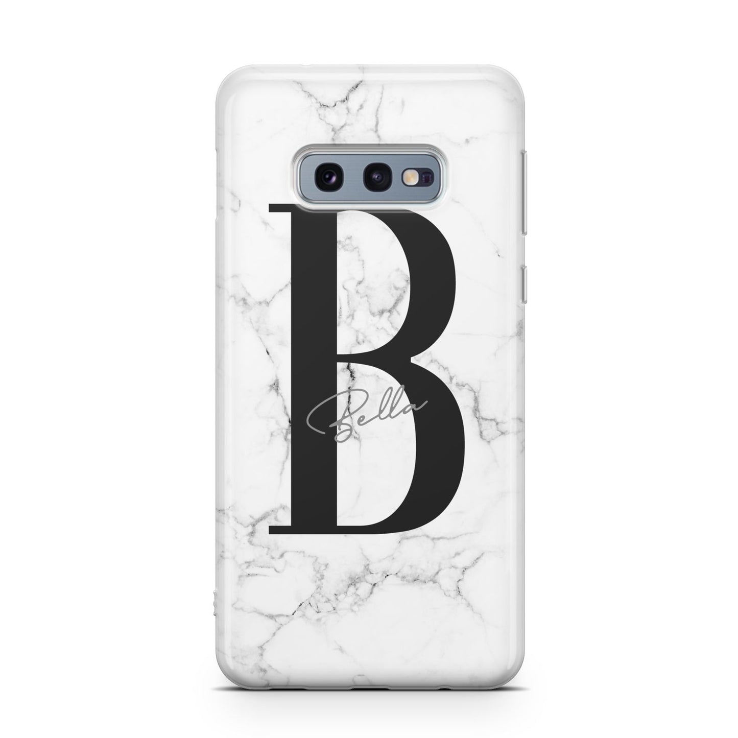 Monogrammed White Marble Samsung Galaxy S10E Case