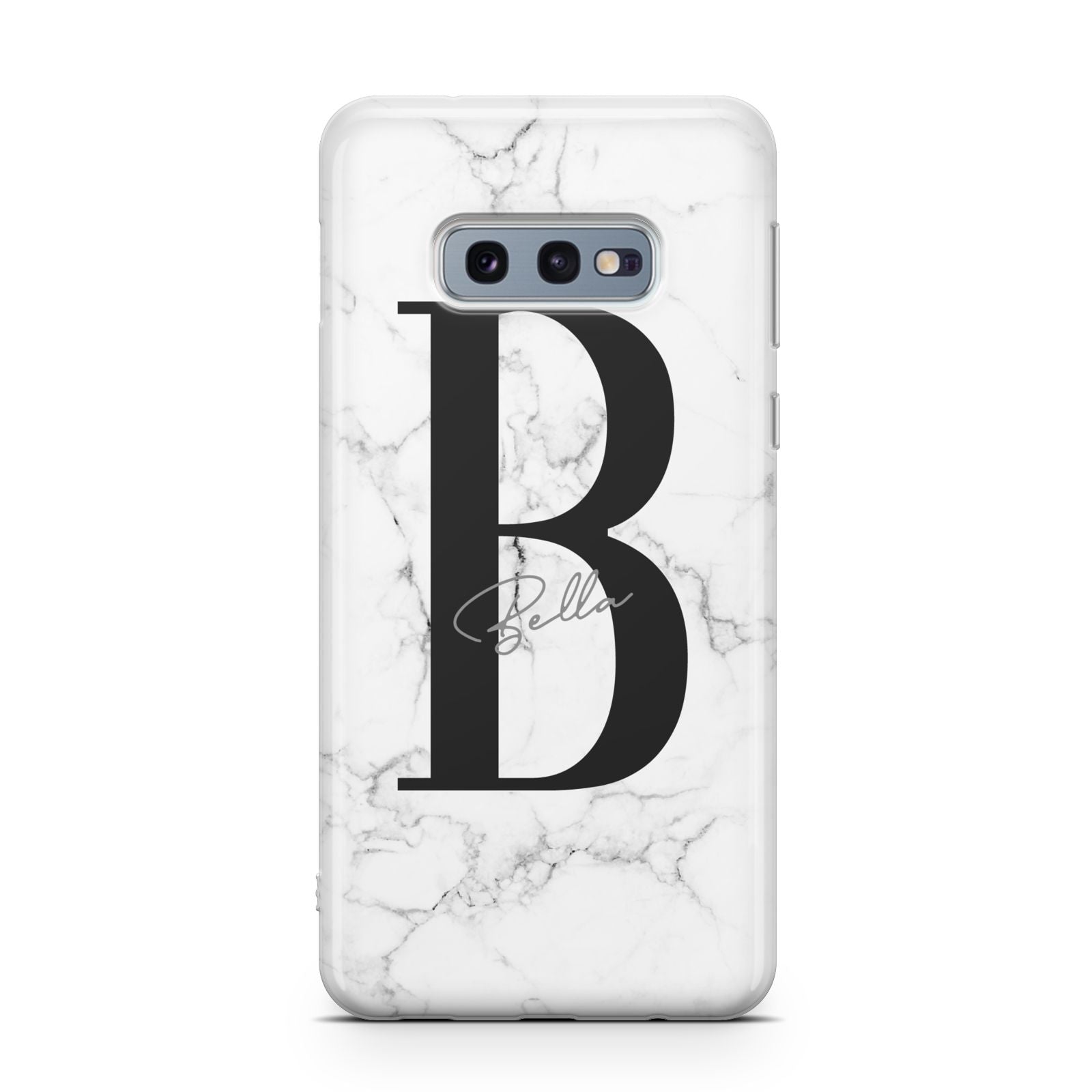Monogrammed White Marble Samsung Galaxy S10E Case