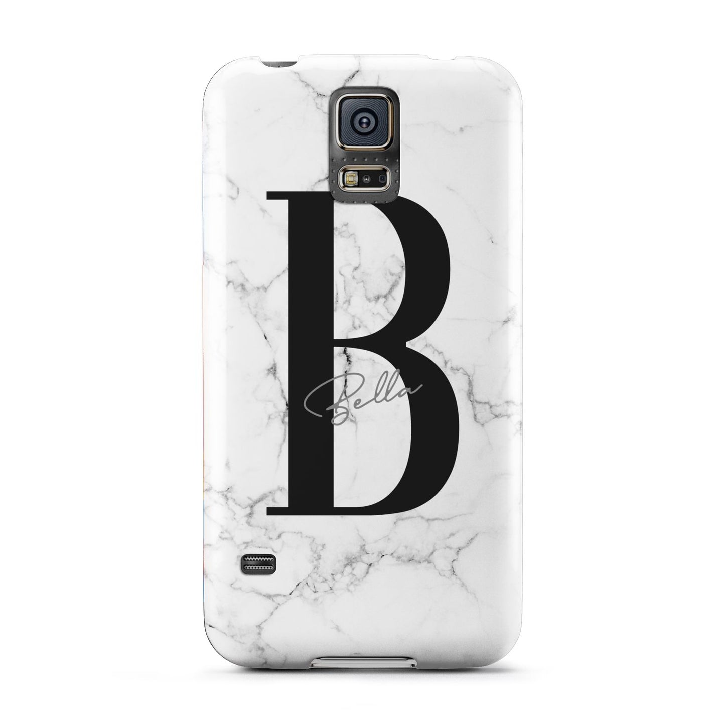 Monogrammed White Marble Samsung Galaxy S5 Case