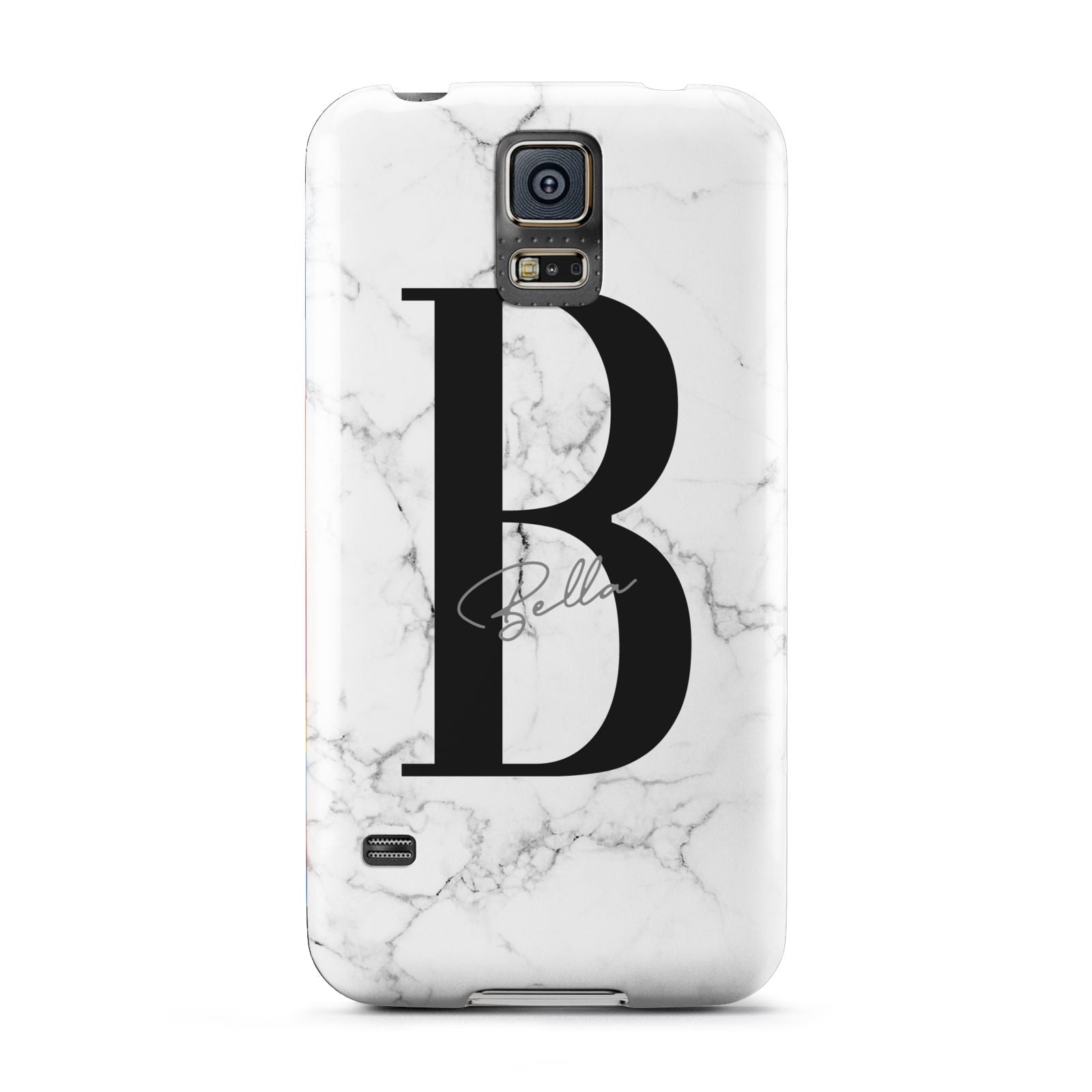 Monogrammed White Marble Samsung Galaxy S5 Case
