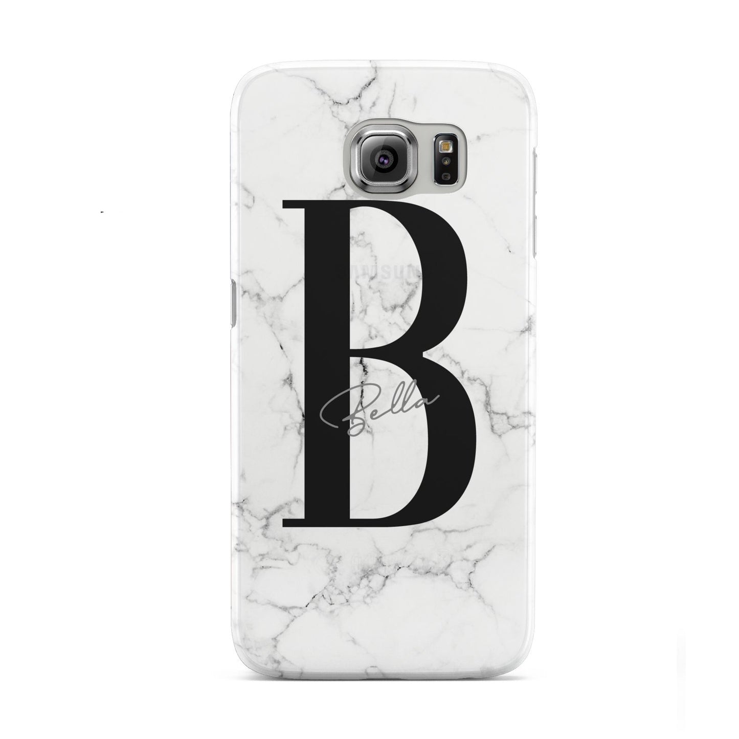 Monogrammed White Marble Samsung Galaxy S6 Case