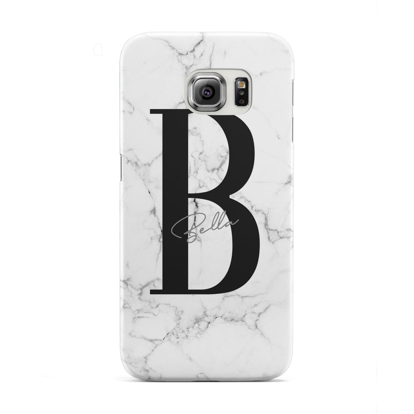 Monogrammed White Marble Samsung Galaxy S6 Edge Case