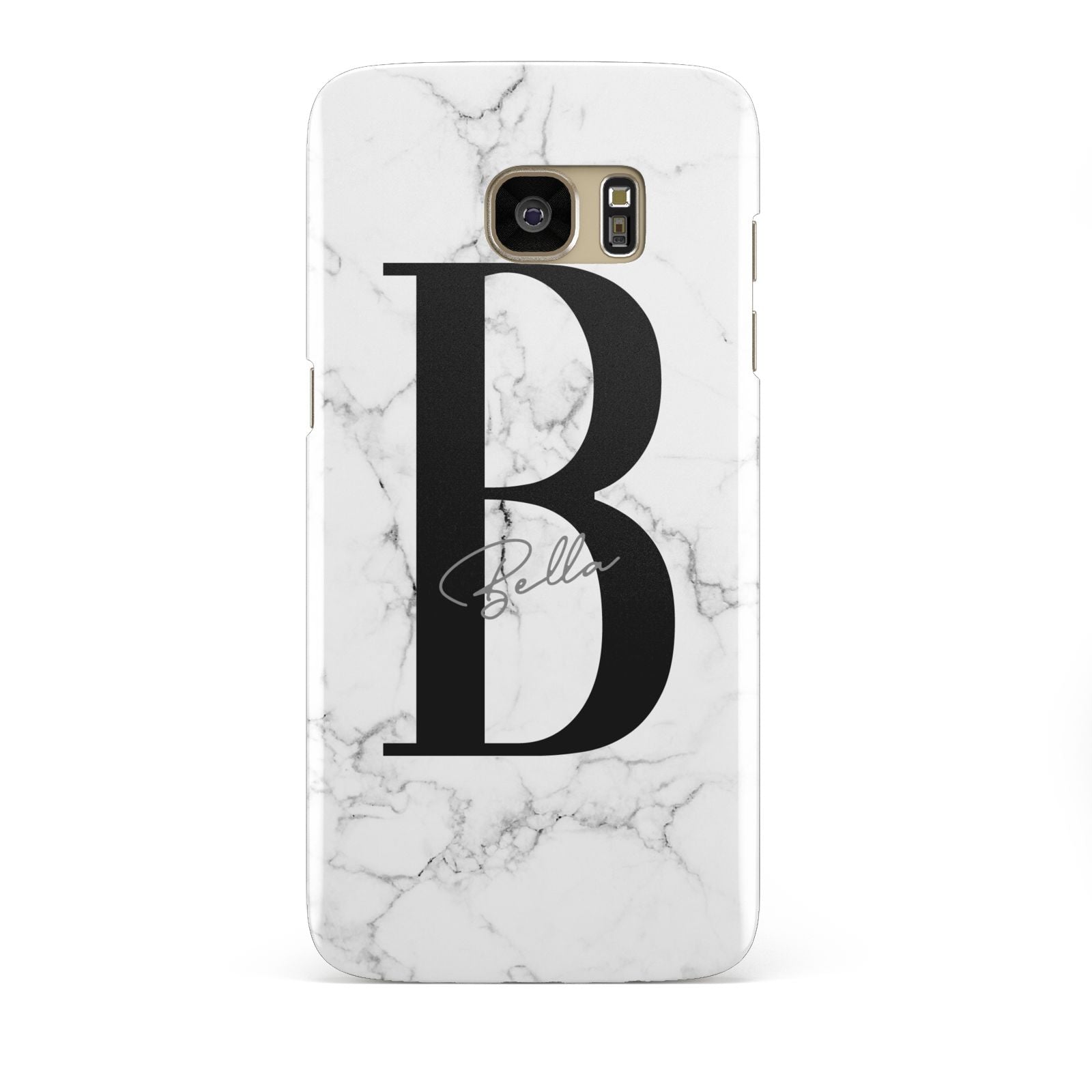 Monogrammed White Marble Samsung Galaxy S7 Edge Case