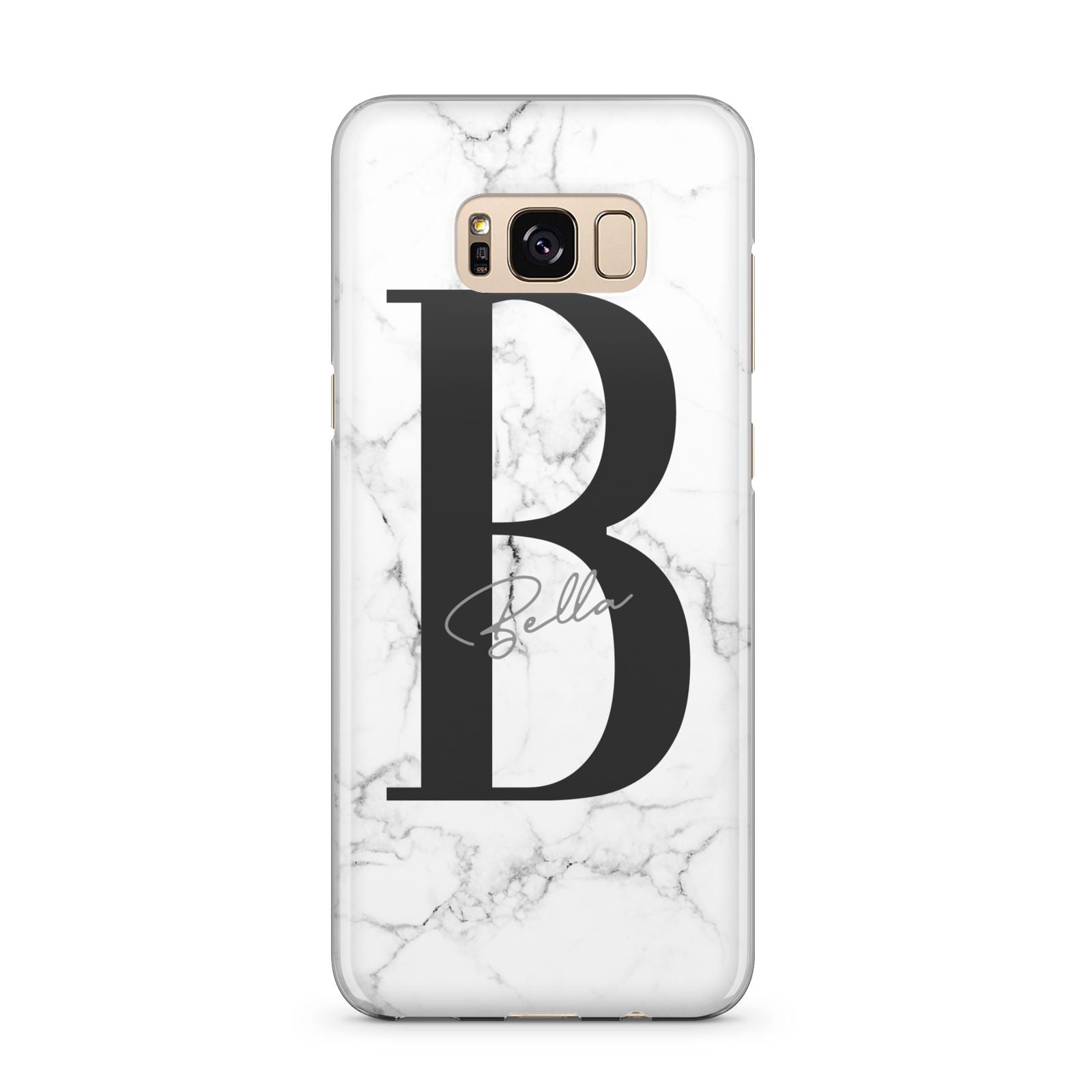 Monogrammed White Marble Samsung Galaxy S8 Plus Case