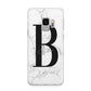 Monogrammed White Marble Samsung Galaxy S9 Case