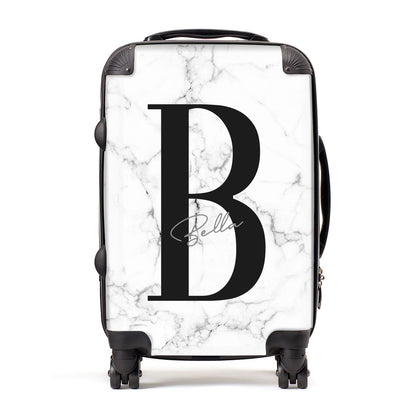 Monogrammed White Marble Suitcase