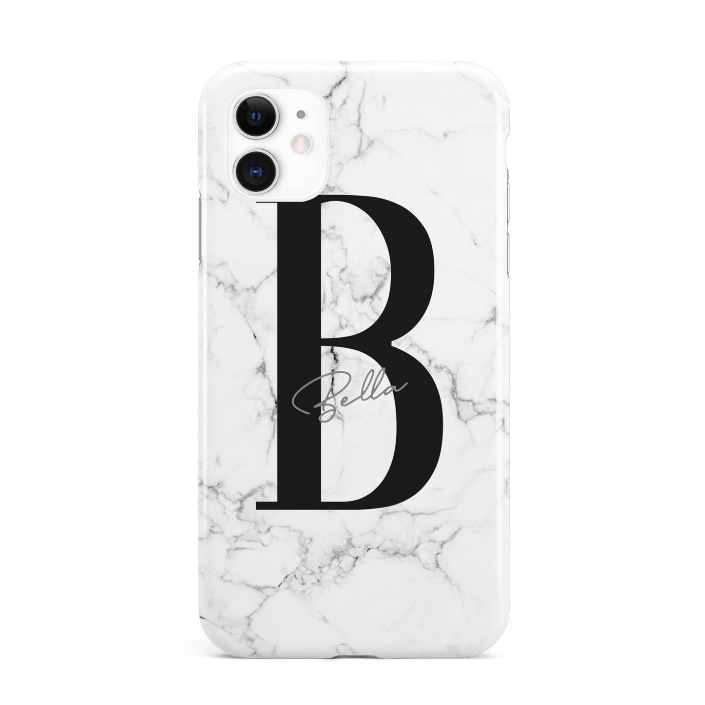 Monogrammed White Marble iPhone 11 3D Tough Case