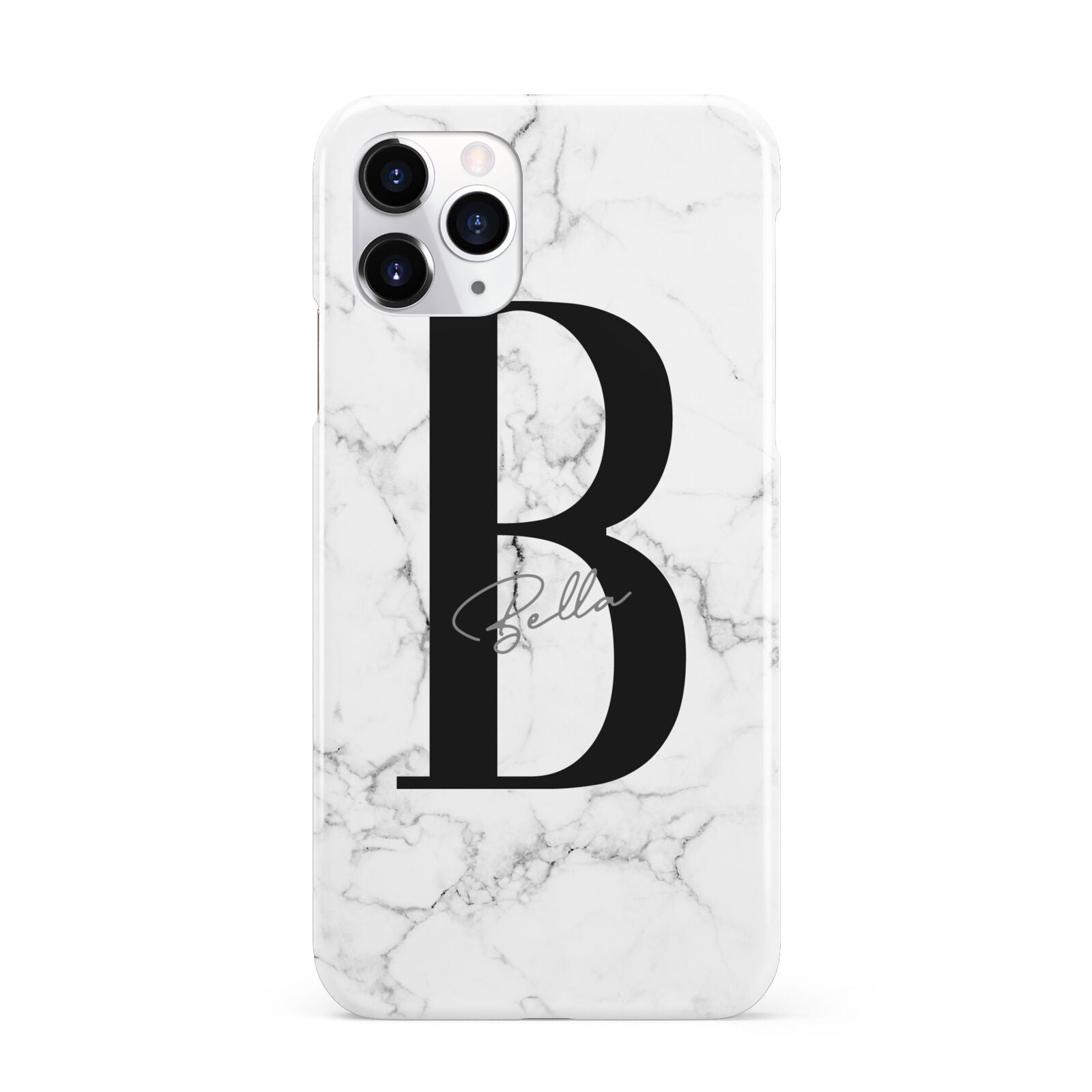 Monogrammed White Marble iPhone 11 Pro 3D Snap Case