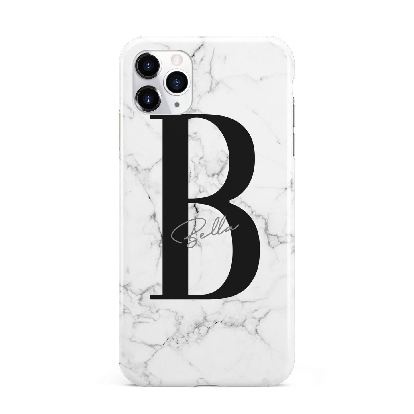 Monogrammed White Marble iPhone 11 Pro Max 3D Tough Case