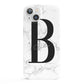 Monogrammed White Marble iPhone 13 Full Wrap 3D Snap Case