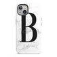 Monogrammed White Marble iPhone 13 Full Wrap 3D Tough Case