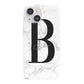 Monogrammed White Marble iPhone 13 Mini Full Wrap 3D Snap Case