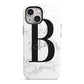 Monogrammed White Marble iPhone 13 Mini Full Wrap 3D Tough Case