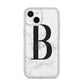 Monogrammed White Marble iPhone 14 Glitter Tough Case Starlight
