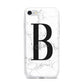 Monogrammed White Marble iPhone 7 Bumper Case on Silver iPhone