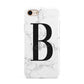Monogrammed White Marble iPhone 8 3D Tough Case on Gold Phone